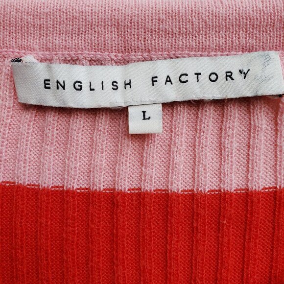 English Factory Multicolor Stretchy Crew neck BoyCon Striped Sweater Size L - Picture 8 of 13